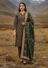 Winter - Riwaj - Printed Marina - 3 Pcs - Wool Shawl 25 - D#92