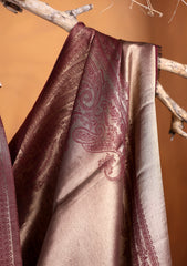 Silk Zari Jamawar Shawl D#51 - Maroon