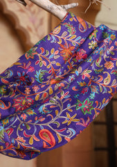 Pashmina Kalamkari Printed Ari Work Scarf D#02 - Purple