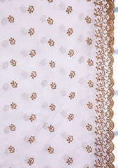 Embroidered Lawn Summer Shawl D#46 - White