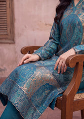 Pret - Riwaj - Silk Kani Zari Jamawar Shirt - Ferozi