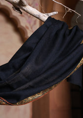 Pashmina Kashmiri Border Scarf D#27 - Black