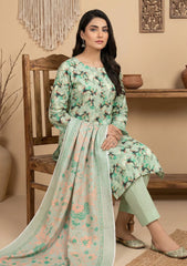 Winter - Rubaaiyat - D Prints - Marina 26 - Wool Shawl - RPM#06 - Green