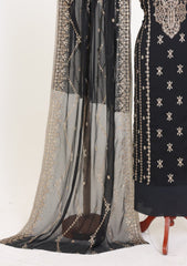 Formals - Riwaj - Fancy Bamber Chiffon - 3 Pcs Suit - CBD#1796 - Black