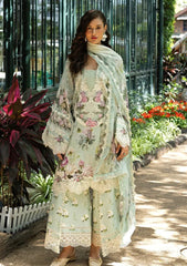 Lawn - Elaf Premium - Signature Embroidered Prints 26 - ESA#04B - MINT MEADOW