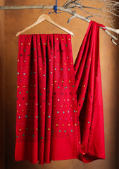 Pashmina Kashmiri Needle Work Shawl D#04 - Red