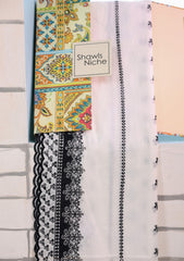 Embroidered Lawn Summer Shawl D#42 - White
