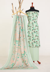 Winter - Rubaaiyat - D Prints - Marina 26 - Wool Shawl - RPM#06 - Green