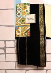 Jacquard Lawn Summer Shawl D#18 - Black