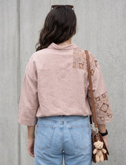 Pret - Moven - Indigo Cotton Linen Women's Shirt - Brown
