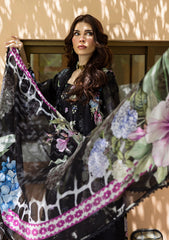 Lawn - Elaf Premium - Prints 25 - ECD#4A - MIDNIGHT BLOOM