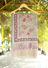 Pashmina Kaani Jamawar Shawl D - 36 - L Brown