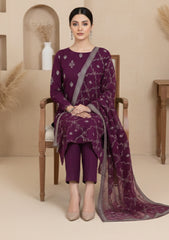 Formals - Riwaj - Fancy Bamber Chiffon - 3 Pcs Suit - CBD#1364 - D Purple