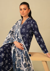 Lawn Collection - Cross Stitch - Daily - 3 Piece - CSD24#02 - COBALT ECHO