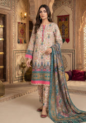 Winter - Riwaj - Printed Pashmina - 3 Pcs Suit - D#08 - Pink