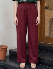Pret - Moven - Cotton Linen Trouser - Magenta