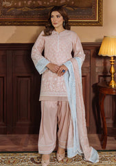 Lawn - Sahar - Festive Chikankari - CK-25-V1-03 - Pastel Rose