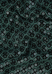 Elite Men Embroidered Sequence Selvage Viscose Fabric - Green