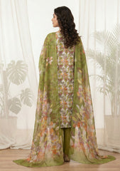 Lawn - Rubaaiyat - Digital Printed 26 - 2 By 2 - D#28 - M Green