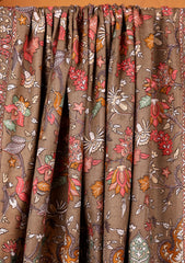 Pashmina Embroidered Jaaldar Shawl D#05 - Brown