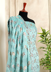 Formals - Fancy Closet - 2 pcs Suit - Chiffon Jamawar D#530 Ferozi