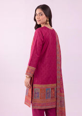 Winter - Fancy Silk Zari Jamawar - 3 Pcs Suit - D#18 - Pink