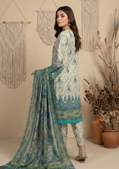 Winter - Riwaj - Printed Pashmina - 3 Pcs Suit - D#11 - L Green