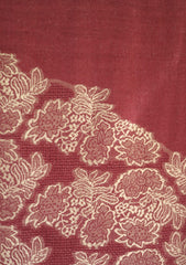 Pashmina Kaani Jamawar Scarf D - 16 - Maroon