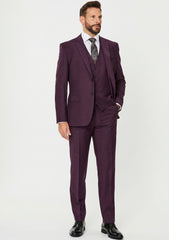 Scabal Super 100's Brussels 260 Gr Wool Suiting - Midnight Purple