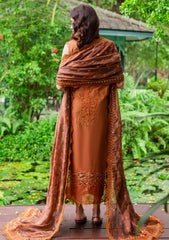 Winter - Marjjan - Bella 25 - Embroidered Karandi - MWK#37 A - RUST