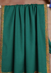 Pashmina Kashmiri Border Scarf D#13 - Green