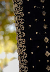 Lawn Embroidered Shawl D - 36 - S Black
