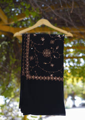 Swiss Lawn Emb Shawl D - 02 - Black