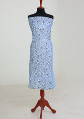Formals - Riwaj - Fancy 26 - Chikankari & Mukesh - 2 Pcs - D#01 - Blue