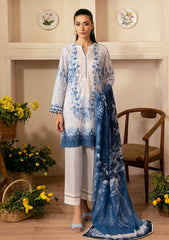 Lawn - Sahar - Selene Premium - 3 Pcs - SSP#02 - SAPPHIRE PETAL