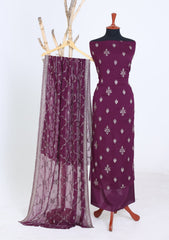 Formals - Riwaj - Fancy Bamber Chiffon - 3 Pcs Suit - CBD#1364 - D Purple