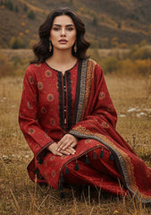 Winter - Riwaj - Printed Marina - 3 Pcs - Wool Shawl 25 - D#68