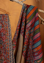 Pashmina Qalamkari Needle Work Shawl D#03 - Maroon