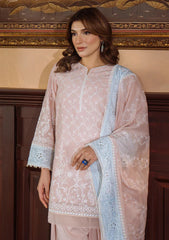 Lawn - Sahar - Festive Chikankari - CK-25-V1-03 - Pastel Rose