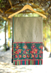 Pashmina Kaani Zari Shawl D - 19 - D Green