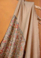 Pashmina Embroidered Jaaldar Shawl D#07 - Brown
