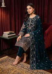 Winter - Riwaj - Fancy Embroidered Velvet Suit - D#568 - B Zink