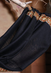 Pashmina Kashmiri Border Scarf D#30 - Black 1