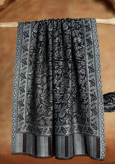 Pashmina Jamawar Scarf D#51 - Black