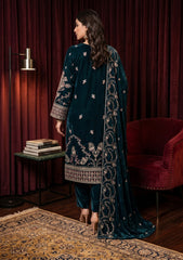 Winter - Riwaj - Fancy Embroidered Velvet Suit - D#568 - B Zink