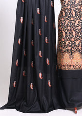 Winter - Riwaj - Pashmina Embroidered Suit - D#08 - Black