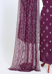 Formals - Riwaj - Fancy Bamber Chiffon - 3 Pcs Suit - CBD#1364 - D Purple
