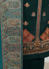 Winter - Riwaj - Pashmina Embroidered Suit - Edit 25 - D#03 - Green