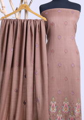 Winter - Riwaj - Pashmina Embroidered Suit - D#09 - Brown
