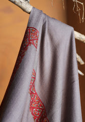 Pashmina Kashmiri Border Shawl D#133 - N Grey
